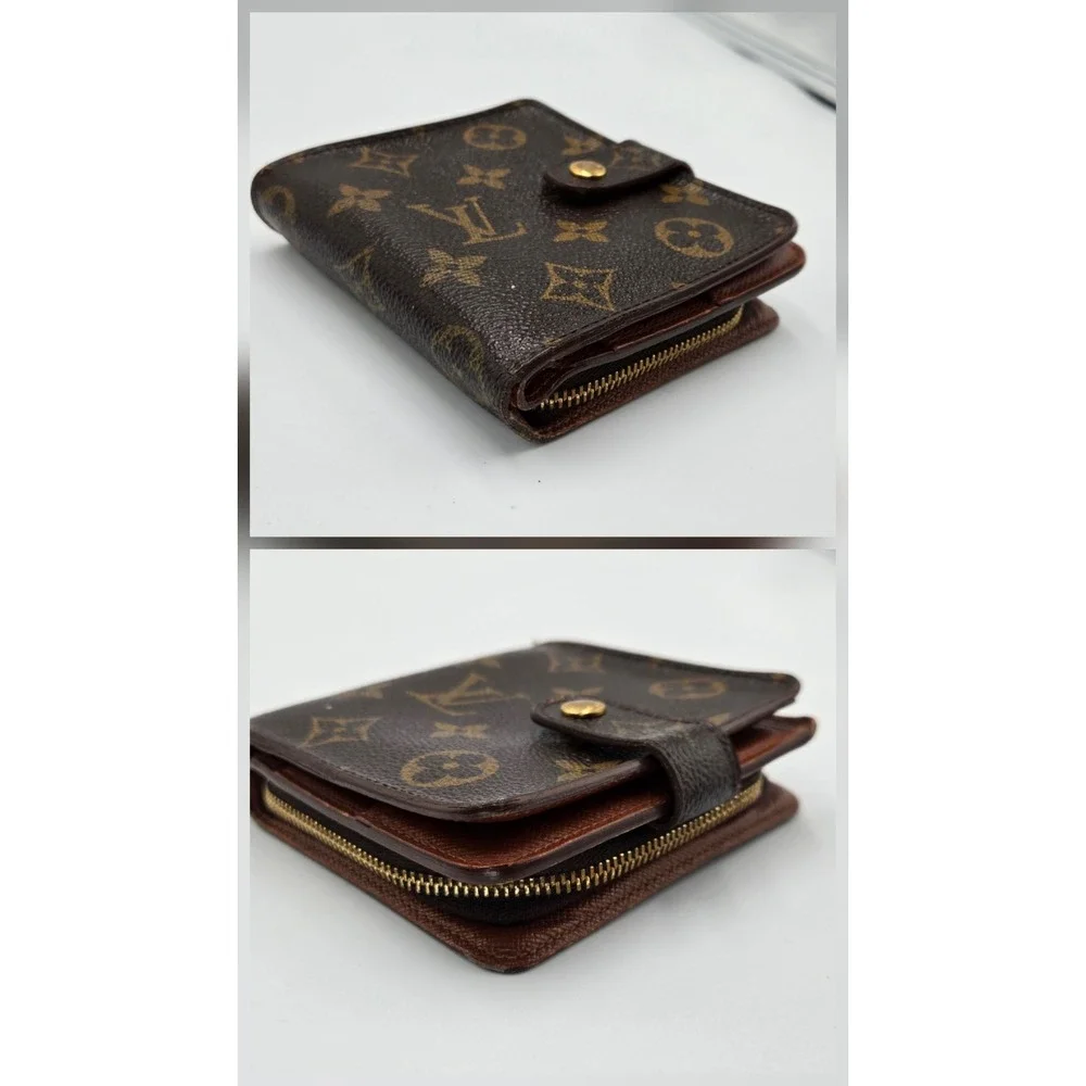 Louis Vuitton Monogram Compact Zip Wallet M61667 Bifold Brown Canvas SD0050 - Picture 9 of 9